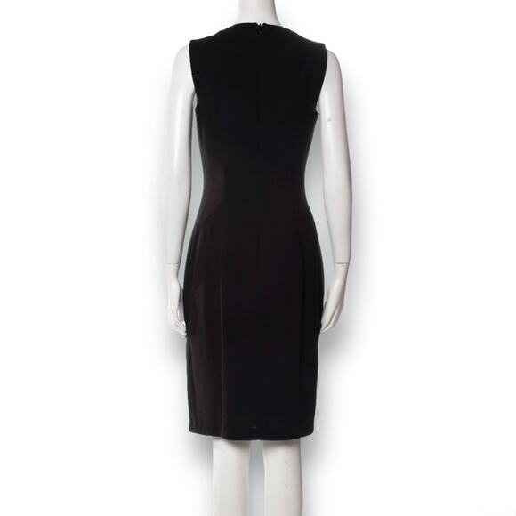 AKRIS Black Dress Size 16 Square Neck Knee Length Stud Embellishments MSRP $2500 - Picture 3 of 13